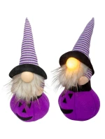 DEKORATÍVNA FIGÚRKA TEKVICA 25CM LED HALLOWEEN FIALOVÁ