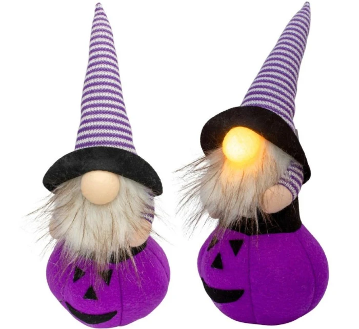 DEKORATÍVNA FIGÚRKA TEKVICA 25CM LED HALLOWEEN FIALOVÁ