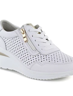 Bílé kožené tenisky model 22068778 s otevřenou platformou - VINCEZA