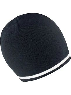 Result Headwear R 368X Pletená čiapka s kontrastnými pruhmi 28.368X čierna/biela