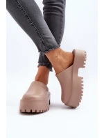 Damskie Klapki Na Masywnej Podeszwie Big Star NN274016 Beżowe Damskie Klapki Na Masywnej Podeszwie Big Star NN274016 Beżowe