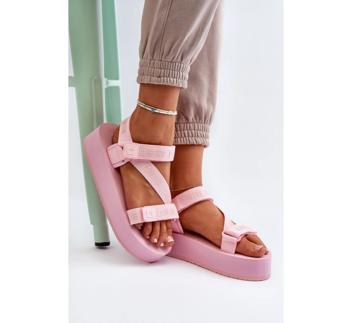 Dámské sandály na platformě Big Star model 21652637 růžové - Big Star Shoes Dámské sandály na platformě Big Star model 21652637 růžové - Big Star Shoes