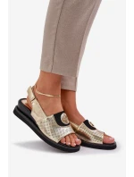 Dámské Sandály Na Klínu Zlaté model 21685250 - Boto Dámské Sandály Na Klínu Zlaté model 21685250 - Boto