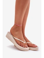 Dámské sandály na klínu Big Star béžové model 21695338 - Big Star Shoes Dámské sandály na klínu Big Star béžové model 21695338 - Big Star Shoes