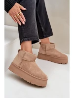 Dámske snežnice na platforme Ninala - tmavo béžové Dámske snežnice na platforme Ninala - tmavo béžové