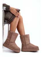 Dámske snehové topánky VL256P Dark beige - Seastar