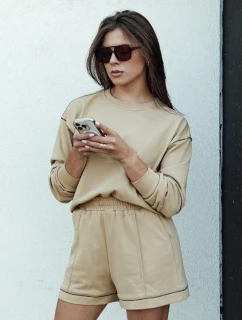 Dámsky teplákový komplet PULGAR beige FashionStreet AY1055