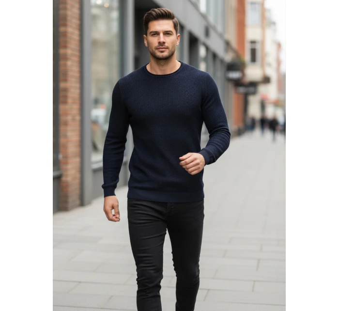 Pánský tmavě modrý svetr model 21995049 - FashionStreet