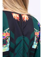 Netopierie šaty s viazaním v páse zelenej Netopierie šaty s viazaním v páse zelenej