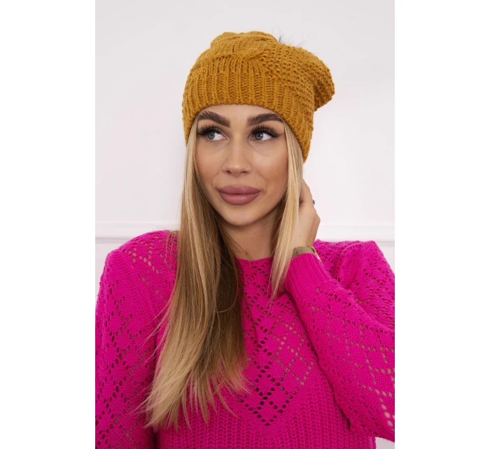 Sandra K210 horčicová fleecová čiapka