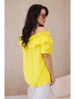 Španělská halenka s ozdobným volánem žlutý Španělská halenka s ozdobným volánem žlutý