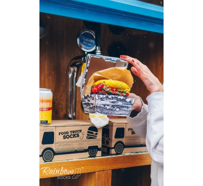 Zestaw Skarpetki Food Truck Socks Box Piwo Burger 3 Pary