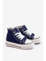 Dziecięce Wysokie Trampki Z Zamkiem Granatowe Filemon Dziecięce Wysokie Trampki Z Zamkiem Granatowe Filemon