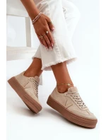 Zazoo N1100S2 Sneakersy Zamszowe Damskie Na Platformie Beżowe Zazoo N1100S2 Sneakersy Zamszowe Damskie Na Platformie Beżowe