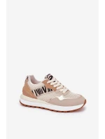 Buty Sportowe Damskie Na Platformie Zebra Beżowe Davinara