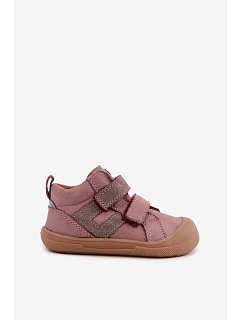 Kožené polobotky barefoot pro děti Špinavě růžové model 22386261 - Froddo