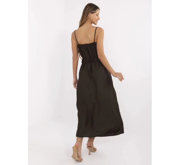 Sukienka MI SK model 21142175 ciemny brązowy - FPrice Sukienka MI SK model 21142175 ciemny brązowy - FPrice