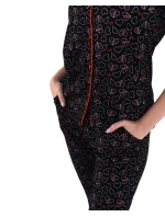 Dámske pyžamo 180/162 čierne so srdiečkami - Karol