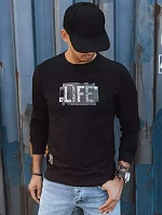 Pánska mikina s potlačou čierna FashionStreet BX5360