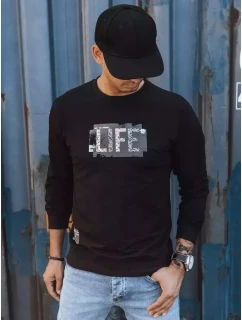 Pánska mikina s potlačou čierna FashionStreet BX5360