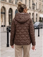 Dámská prošívaná přechodová bunda s kapucí, hnědá, FashionStreet TY5883