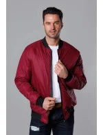 Pánska bunda typu "bomber" vo vínovej bordovej farbe s prešívanou podšívkou (AK95-6)