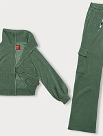 Casualowy komplet ze spodniami typu cargo oliwkowy (AMG-338A)