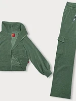 Ležérna súprava s nákladnými nohavicami olivovo zelená (AMG-338A)