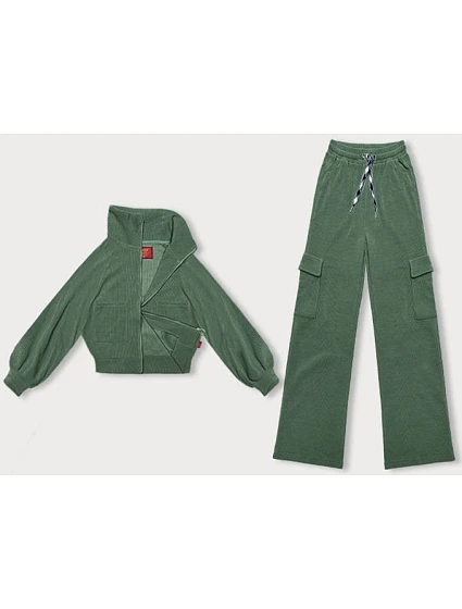 Casualowy komplet ze spodniami typu cargo oliwkowy (AMG-338A) Casualowy komplet ze spodniami typu cargo oliwkowy (AMG-338A)