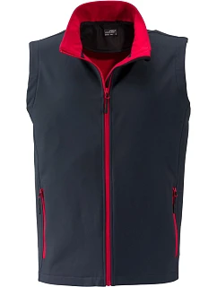 Daiber JN 1128 Pánska dvojvrstvová promo softshellová vesta 02.1128 iron grey/red
