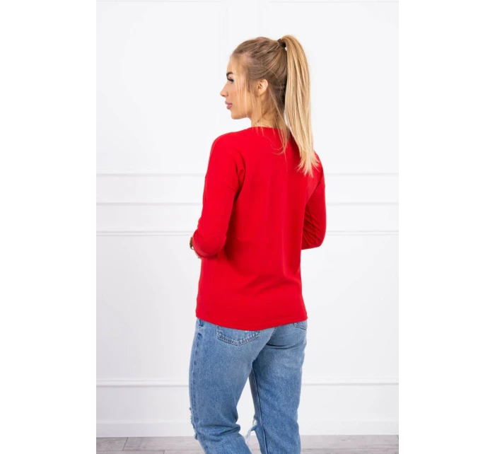 Blúzka s výstrihom do V červená
