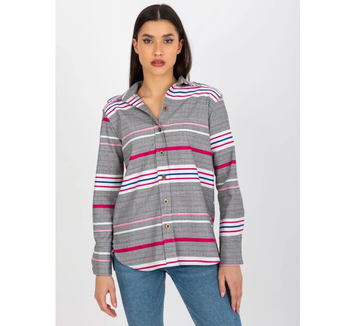 Dámska košeľa LK KS 509165.06X biela a ružová - FPrice Dámska košeľa LK KS 509165.06X biela a ružová - FPrice