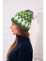 Dámska čiapka Laila K283 graphite+green neon Dámska čiapka Laila K283 graphite+green neon