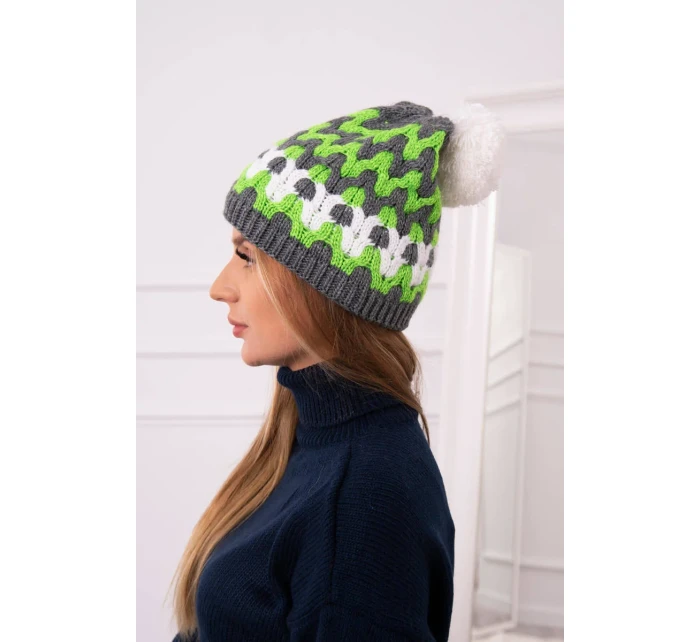 Dámska čiapka Laila K283 graphite+green neon Dámska čiapka Laila K283 graphite+green neon