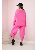 Bavlněná mikina kalhoty set světle růžová Bavlněná mikina kalhoty set světle růžová