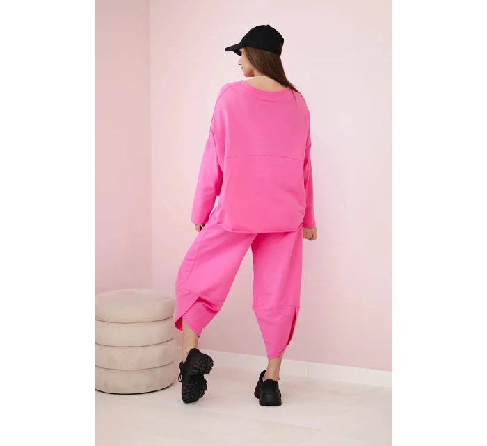 Bavlněná mikina kalhoty set světle růžová Bavlněná mikina kalhoty set světle růžová