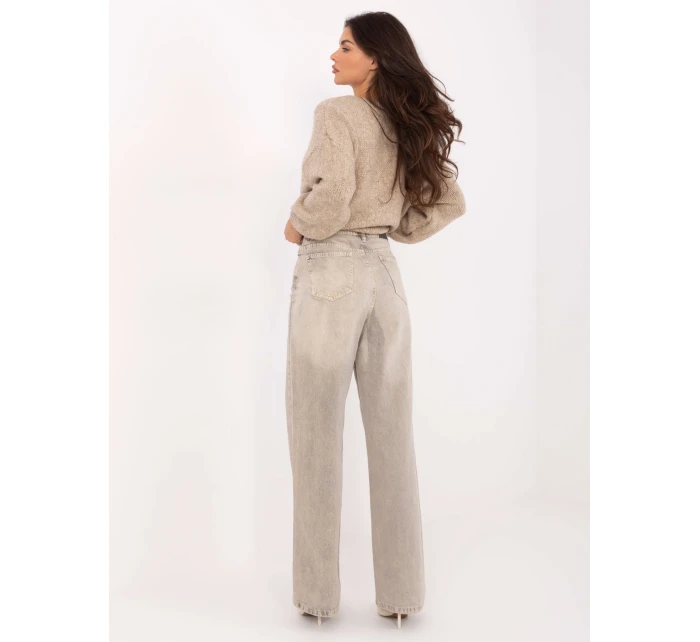 Nohavice D80028BB62487A2 sivo-béžové