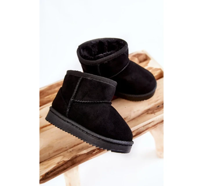 Dětské Teplé Sněhule Semišové černé Gooby