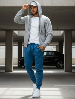 Modré pánske tepláky FashionStreet UX3632