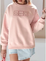 Dámska nadrozmerná mikina s výšivkou EASYJOY ružová FashionStreet BY1513