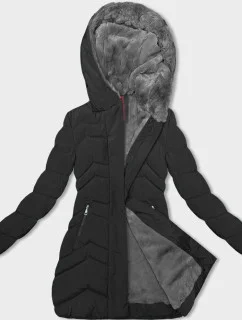 Černá dámská zimní bunda s kožešinovou podšívkou model 21246453 - LHD