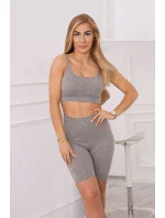 Športový set top + legíny šedá