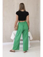 Kalhoty se širokými nohavicemi zelený