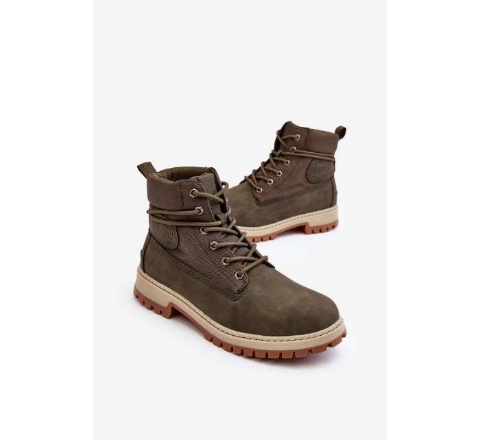 Męskie Botki Trapery Memory Foam Khaki Big Star KK174205