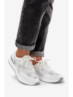 Skórzane Buty Sportowe Sneakersy Damskie S.Barski LR51-551 Białe