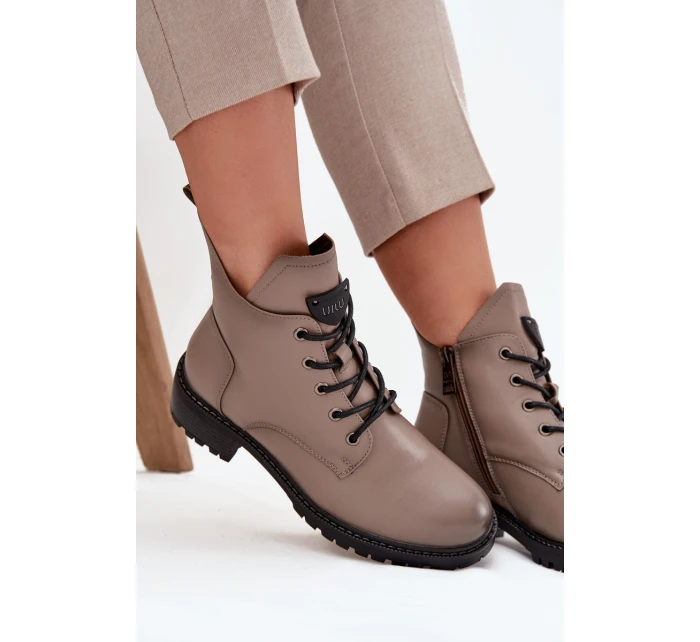 Ocieplane Botki Damskie Na Klocku Vinceza 58609 Szare