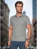 Pánska polokošeľa s nášivkou šedá FashionStreet PX0626