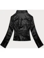 Černá dámská bunda ramoneska s vsadkami model 19012736 - J.STYLE
