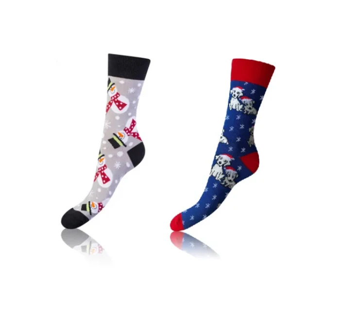 Veselé ponožky 2 páry CRAZY SOCKS 2x - BELLINDA - sivé