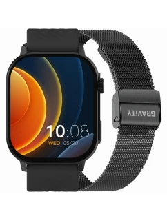 Inteligentné hodinky Gravity GT15-1 Black Silicone Strap + Black Bracelet